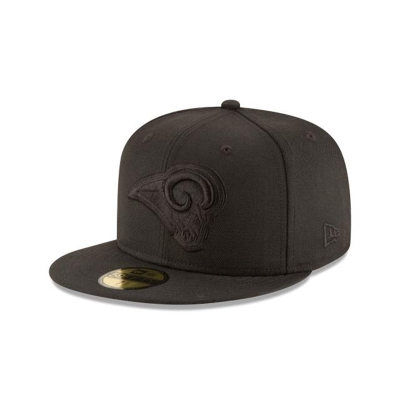 Black Los Angeles Rams Hat - New Era NFL Black On Black 59FIFTY Fitted Caps USA4751269